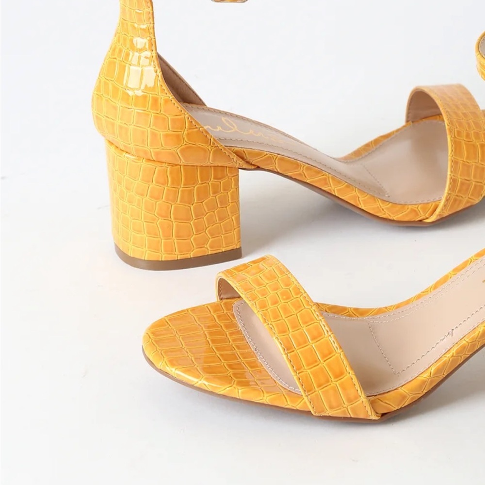 Lulus Harper Crocodile Embossed Sandals - Picture 3 of 9
